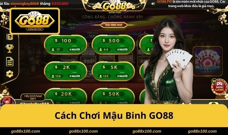 Cách chơi Mậu Binh tại GO88