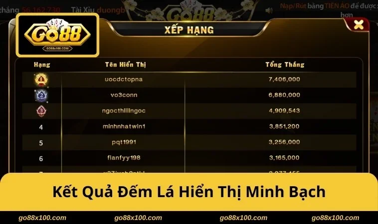 Kết quả đếm lá hiển thị phạt minh bạch