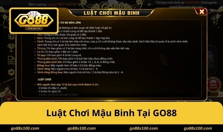 Hướng Dẫn Mậu Binh GO88 Xếp Chi Chuẩn, Né Binh Lủng Khéo 3777 Luật chơi mậu binh cho tân thủ