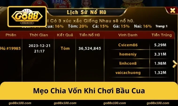 Cách Chơi Bầu Cua GO88 Trải Nghiệm Trò Chơi Dân Gian, Hấp Dẫn 3929 Mẹo chia vốn khi chơi Bầu Cua