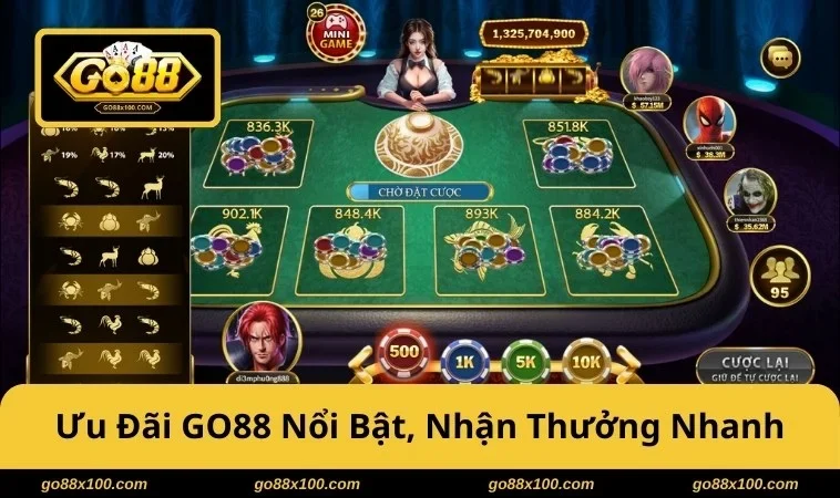 Ưu đãi GO88 nổi bật, nhận thưởng nhanh