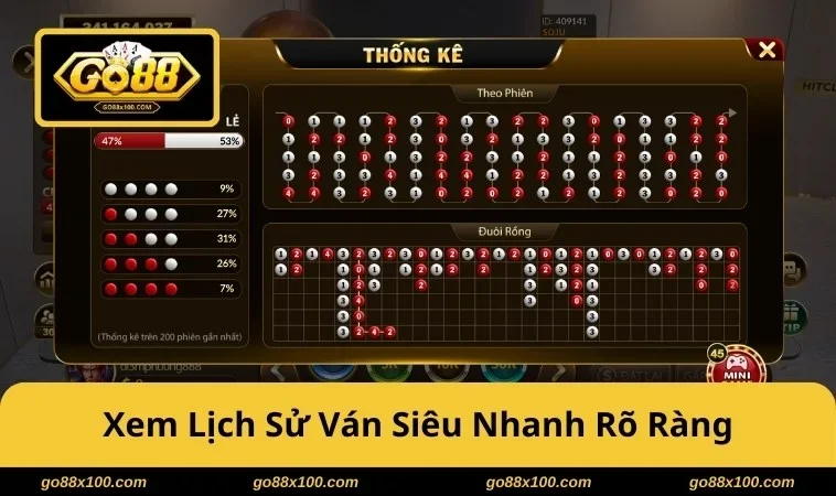 Xem lịch sử ván siêu nhanh rõ ràng